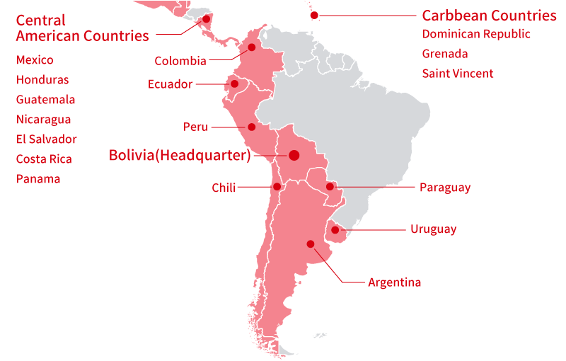 Maruzen Sudamericana Ltda. Service Network MAP